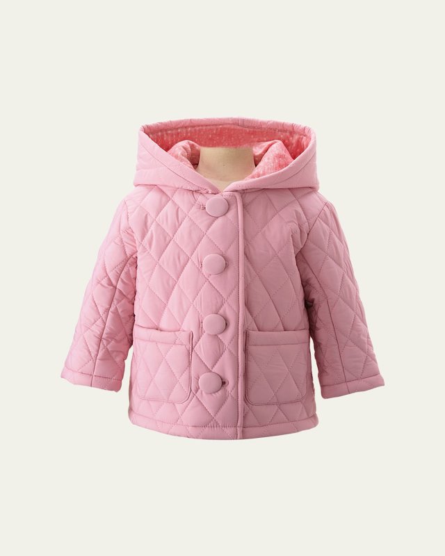 Girl's Hooded Quilted Jacket, Size 6M-24